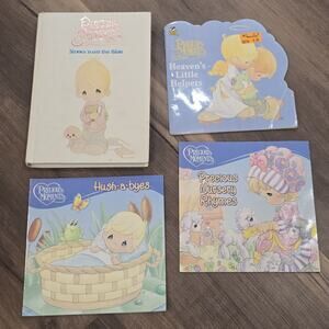 4 Vintage Precious Moments Picture Bible Kids Childrens Religious Books Lot
